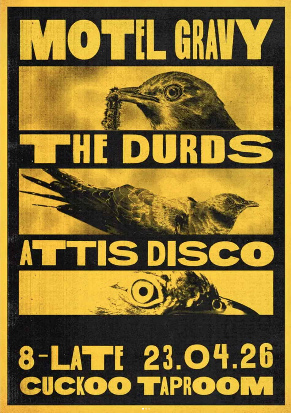 Attis Disco event poster at Cuckoo Taproom